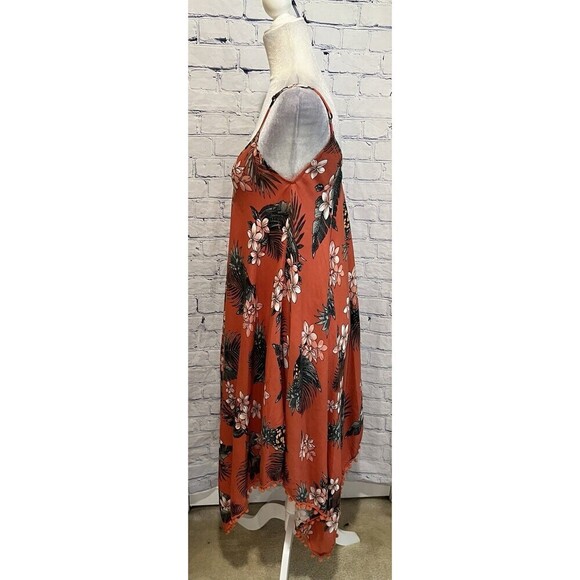 Goa Beachwear By Japana Tropical Pom Pom  Coverup Midi Dress Double V Size XL - Picture 4 of 7